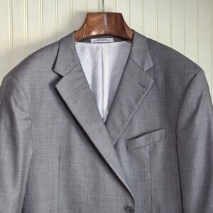 Joseph Abboud Suit Jacket Blazer Mens 54 Short Gray Super 130s Wool Loro Piana
